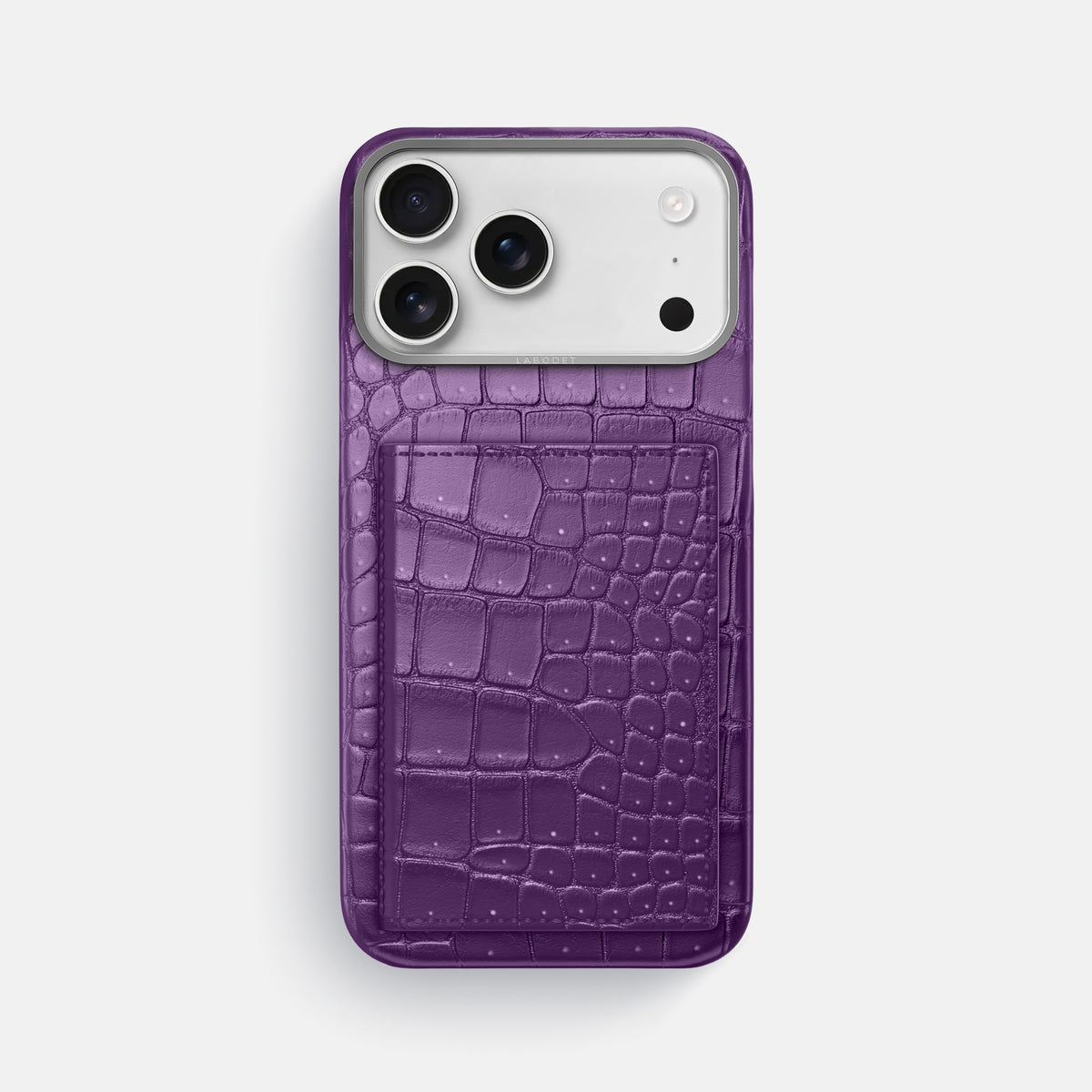 Bi-Fold Case For iPhone 17 Pro Max In Porosus Crocodile -1 | Purple-Steel