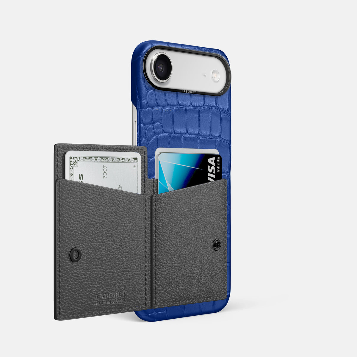 Bi-Fold Case For iPhone 17 Air In Alligator -2 | Royal-Blue-Black