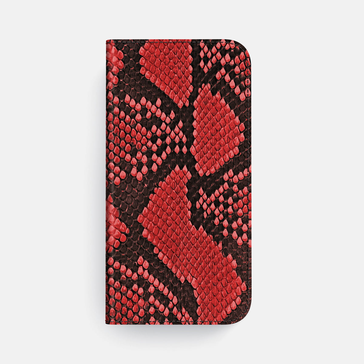 Folio Case For iPhone 18 Pro Max In Deluxe Python -4 | Red-Black