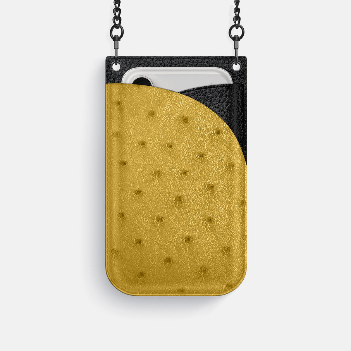 Crossbody Bag For iPhone 18 Pro In Ostrich -1 | Gold-Black