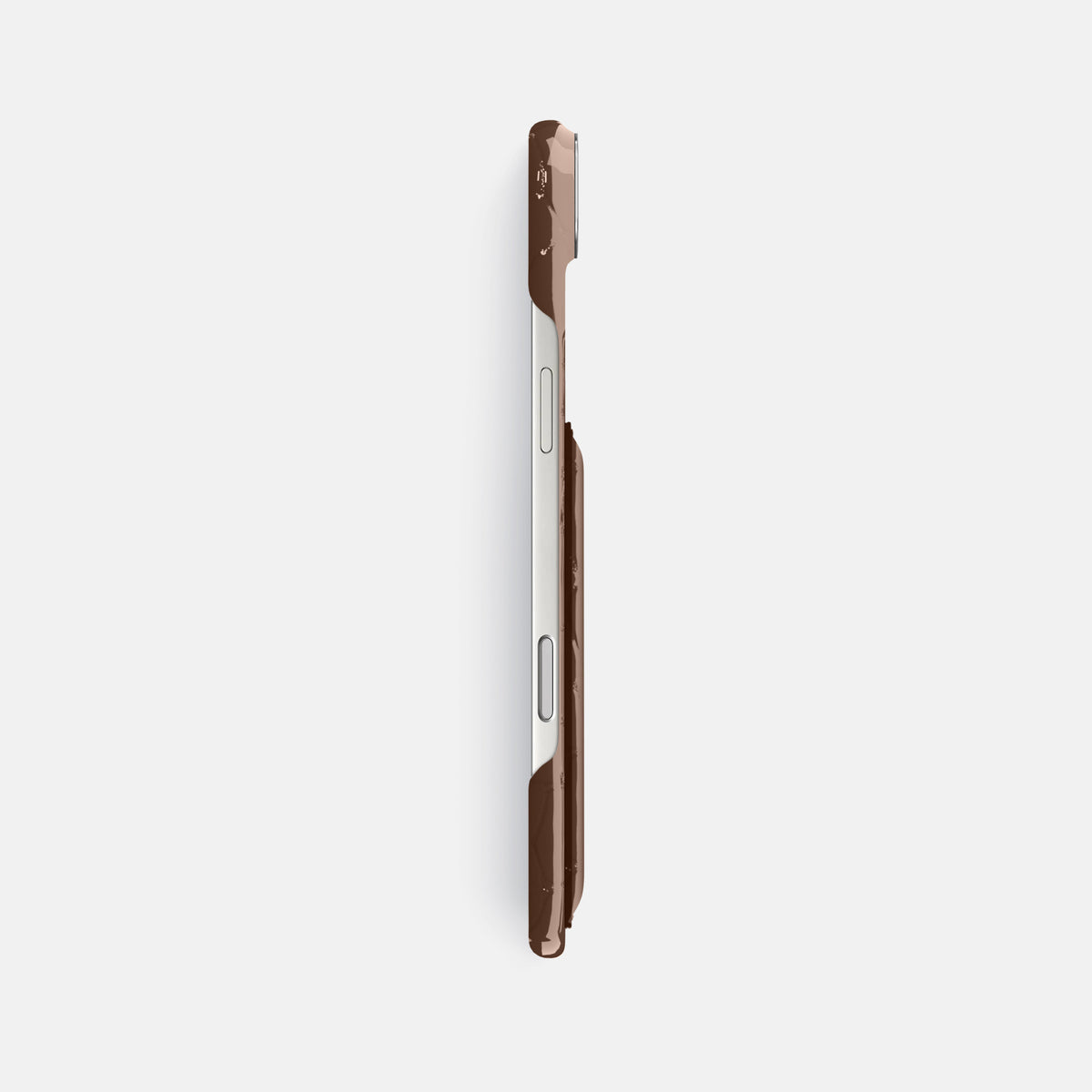Double Card Case For iPhone 17 Air In Shiny Alligator -3 | Brown-Steel