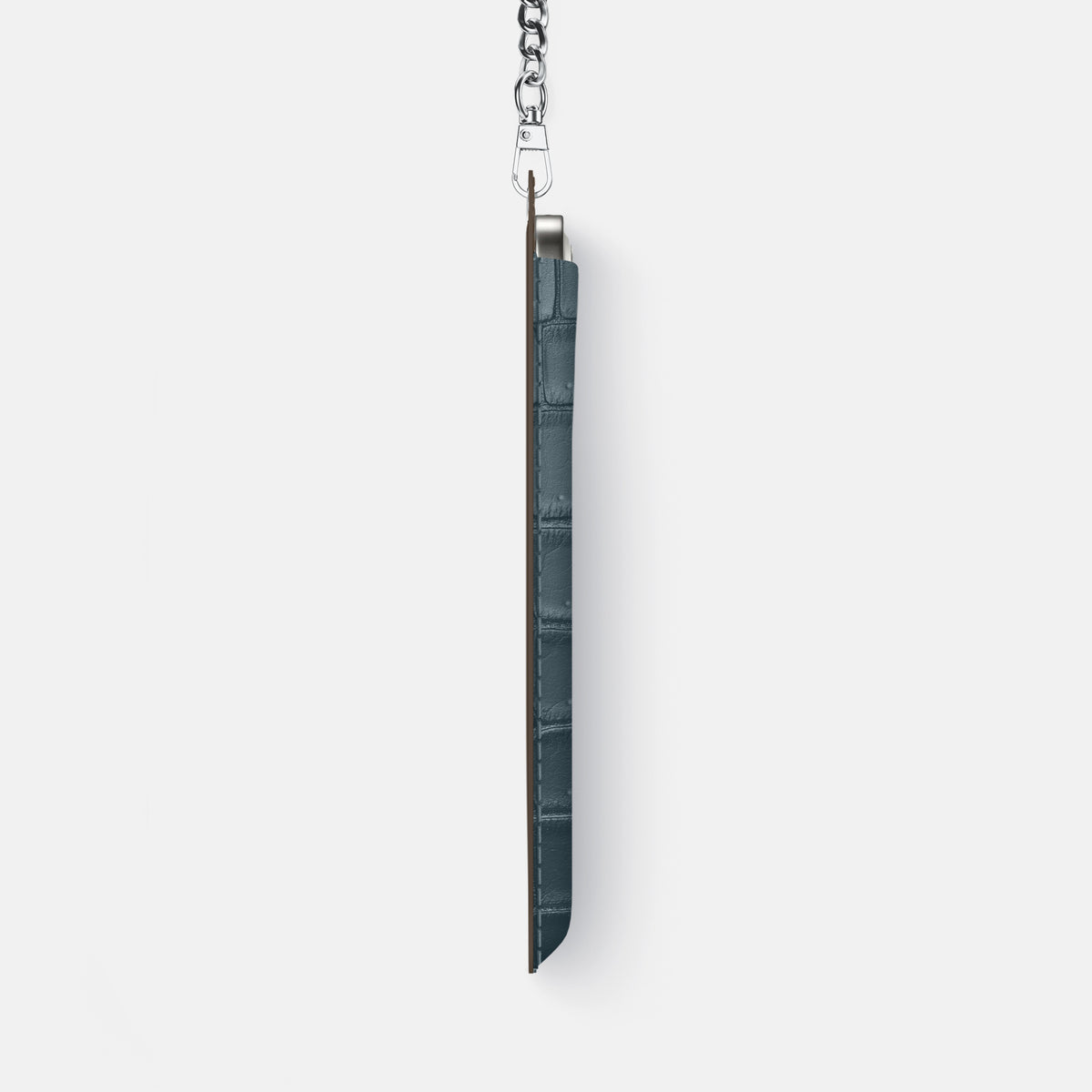 Crossbody Bag For iPhone 17 Air In Porosus Crocodile -4 | Denim-Steel