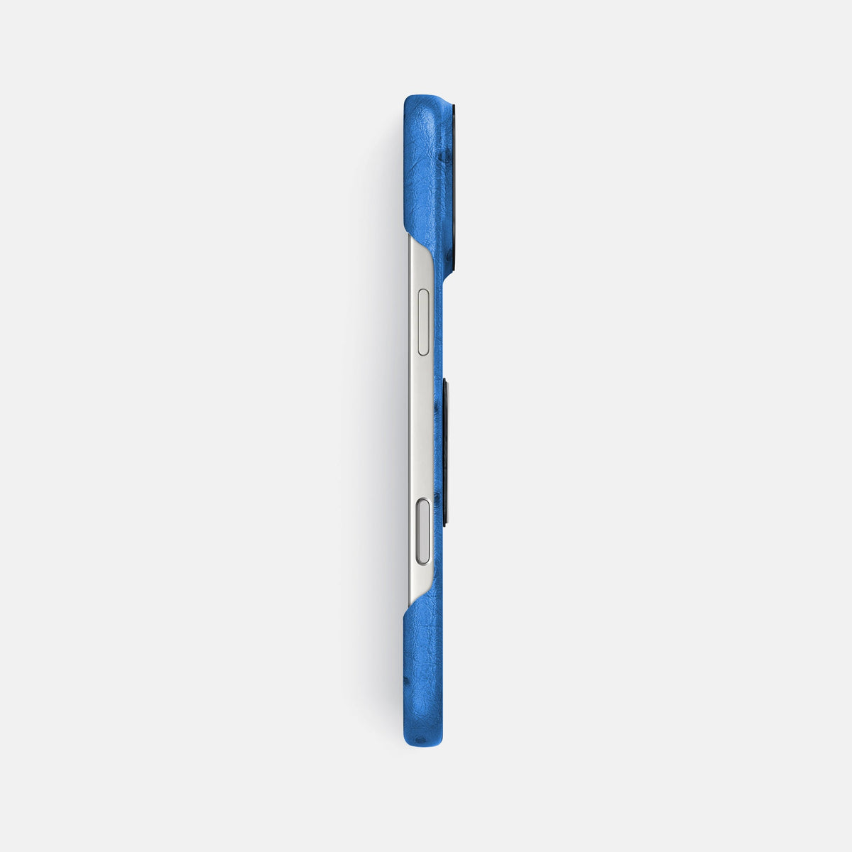 Classic Case With Titanium Skull For iPhone 18 Pro Max In Ostrich -3 | Royal-Blue-Black