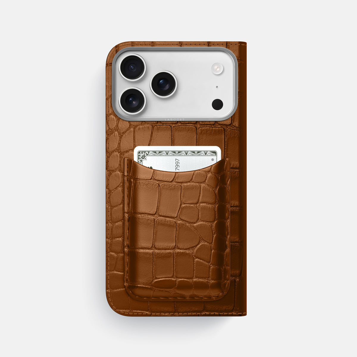 Folio Case with Card For iPhone 17 Pro Max In Alligator -3 | Honey-Steel