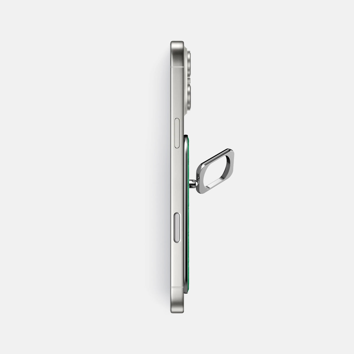 MagSafe Ring For iPhone 17 Pro Max In Porosus Crocodile -3 | Cactus-Green-Steel