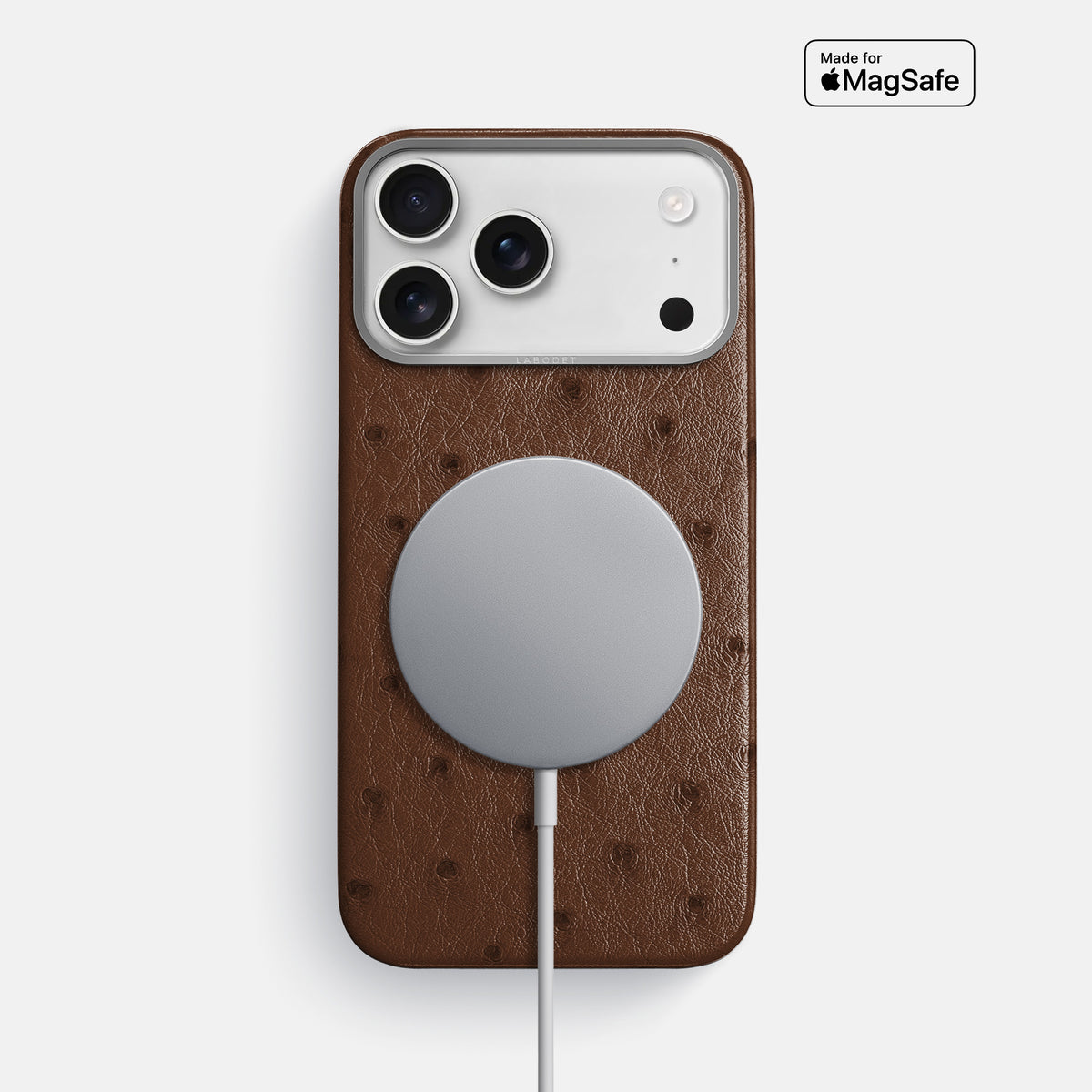 Classic Case For iPhone 17 Pro Max In Ostrich -5 | Chocolate-Steel