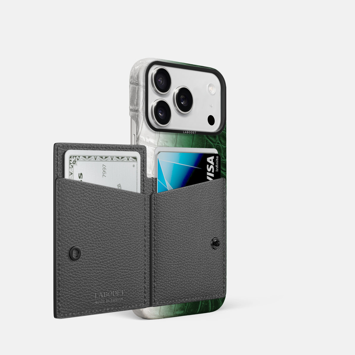 Bi-Fold Case For iPhone 17 Pro In Himalayan Crocodile -2 | Green-Black