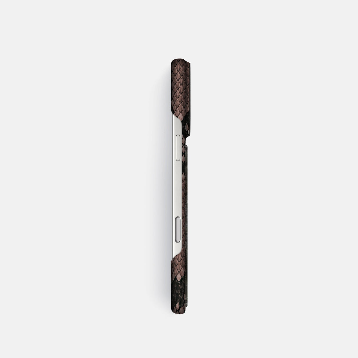Classic Case With Carbon Dragon For iPhone 18 Pro In Deluxe Python -3 | Mahogany-Brown-Black