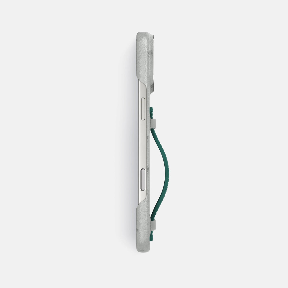Center Handle Coloré For iPhone 18 Pro Max In Ostrich -2 | White-Steel