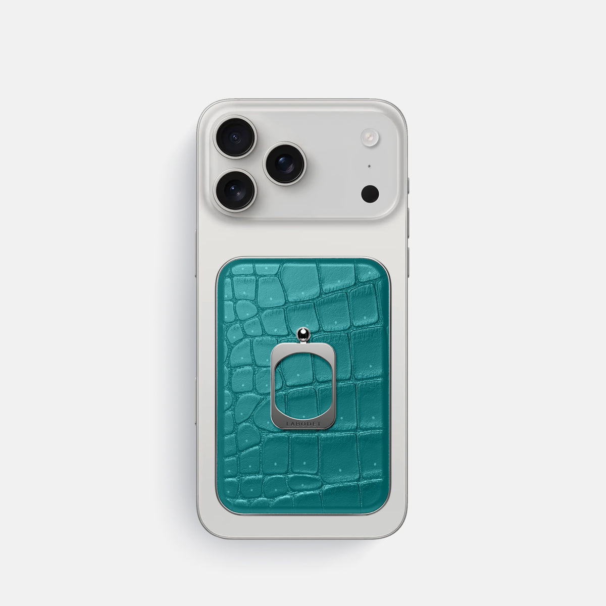 MagSafe Ring For iPhone 17 Pro In Porosus Crocodile -2 | Celadon-Steel