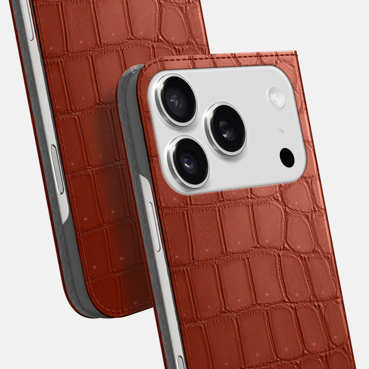 Folio Slim Case For iPhone 18 Pro In Porosus Crocodile -5 | Nuts