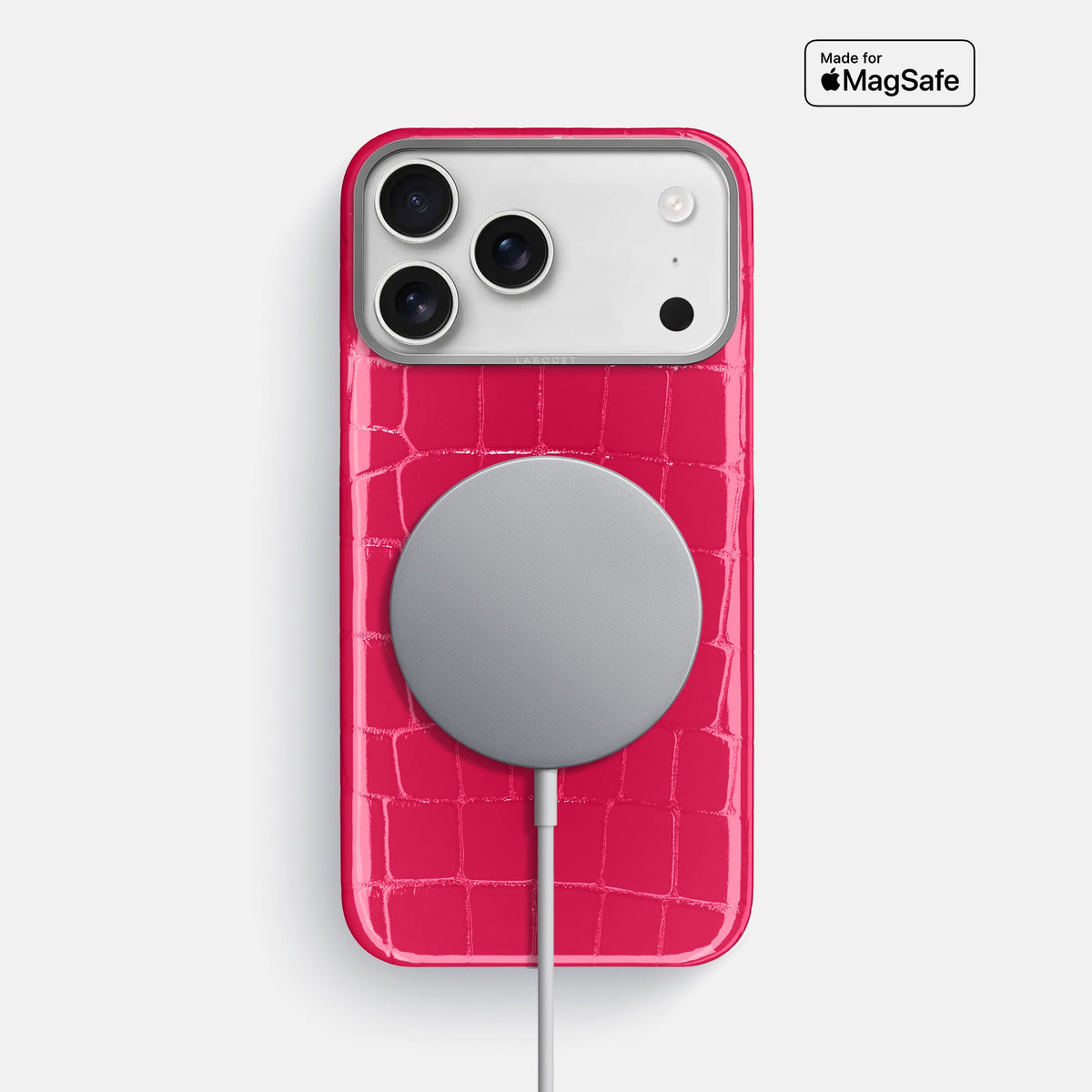 Classic Case For iPhone 18 Pro Max In Shiny Alligator -5 | Pink-Panther-Steel