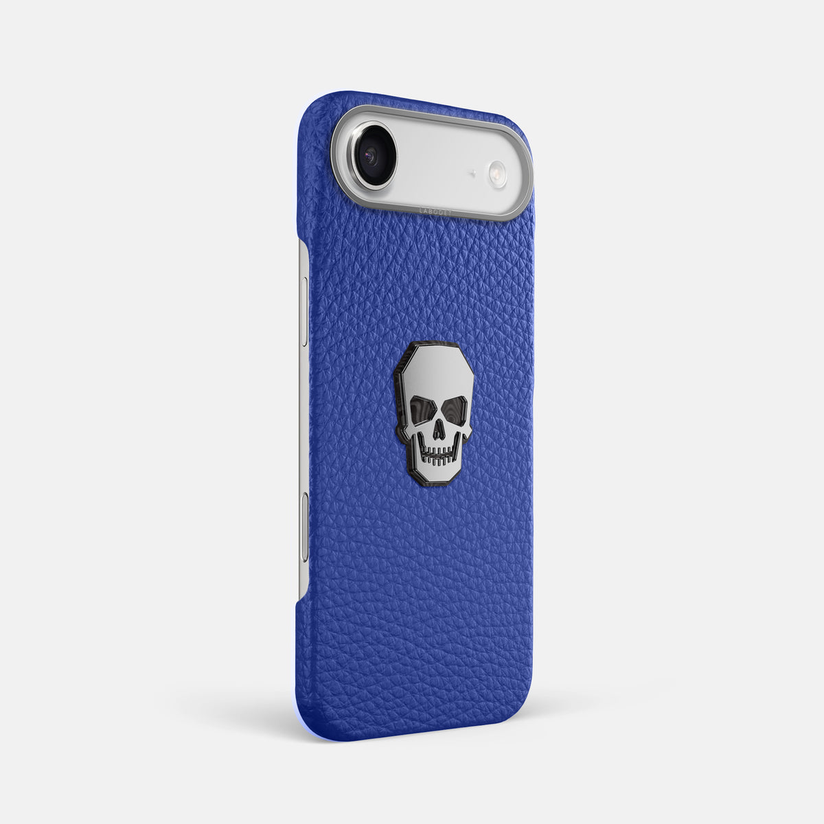 Classic Case With Titanium Skull For iPhone 17 Air In Calf -2 | Royal-Blue-Steel