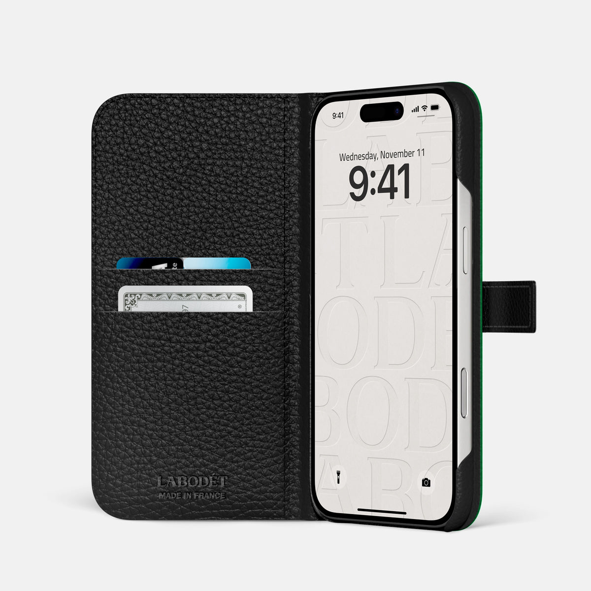 Folio Case with Clasp For iPhone 17 Air In Alligator -2 | Forest-Green-Black