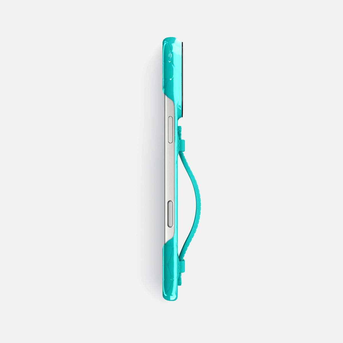 Center Handle For iPhone 18 Pro Max In Shiny Alligator -2 | Mint-Black