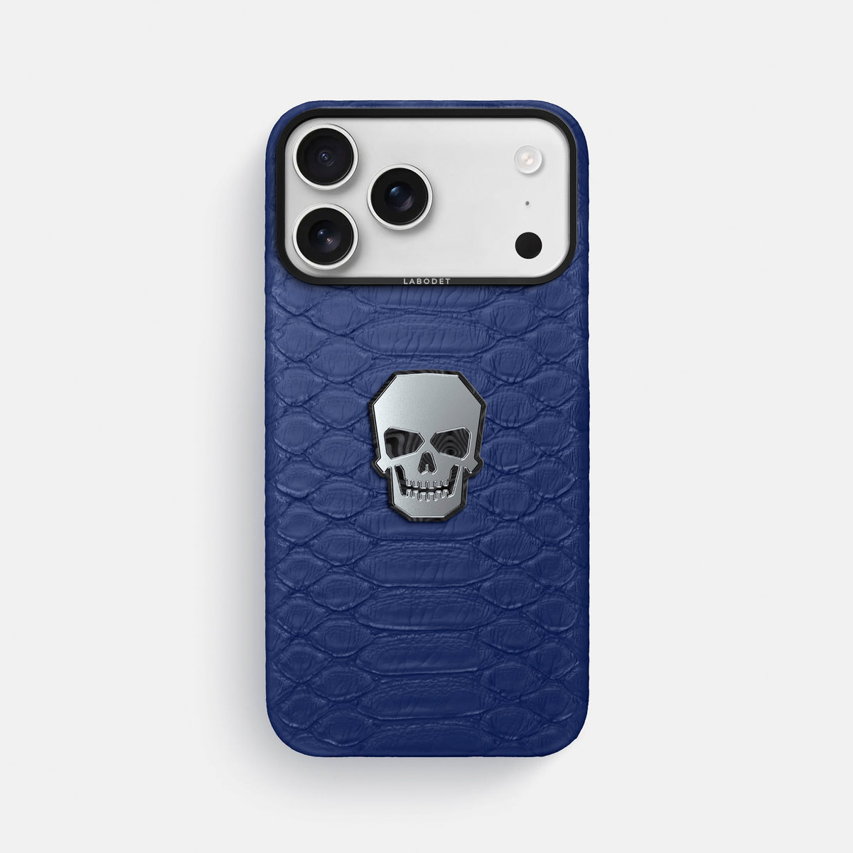 Classic Case With Titanium Skull For iPhone 18 Pro Max In Python -1 | Royal-Blue-Black