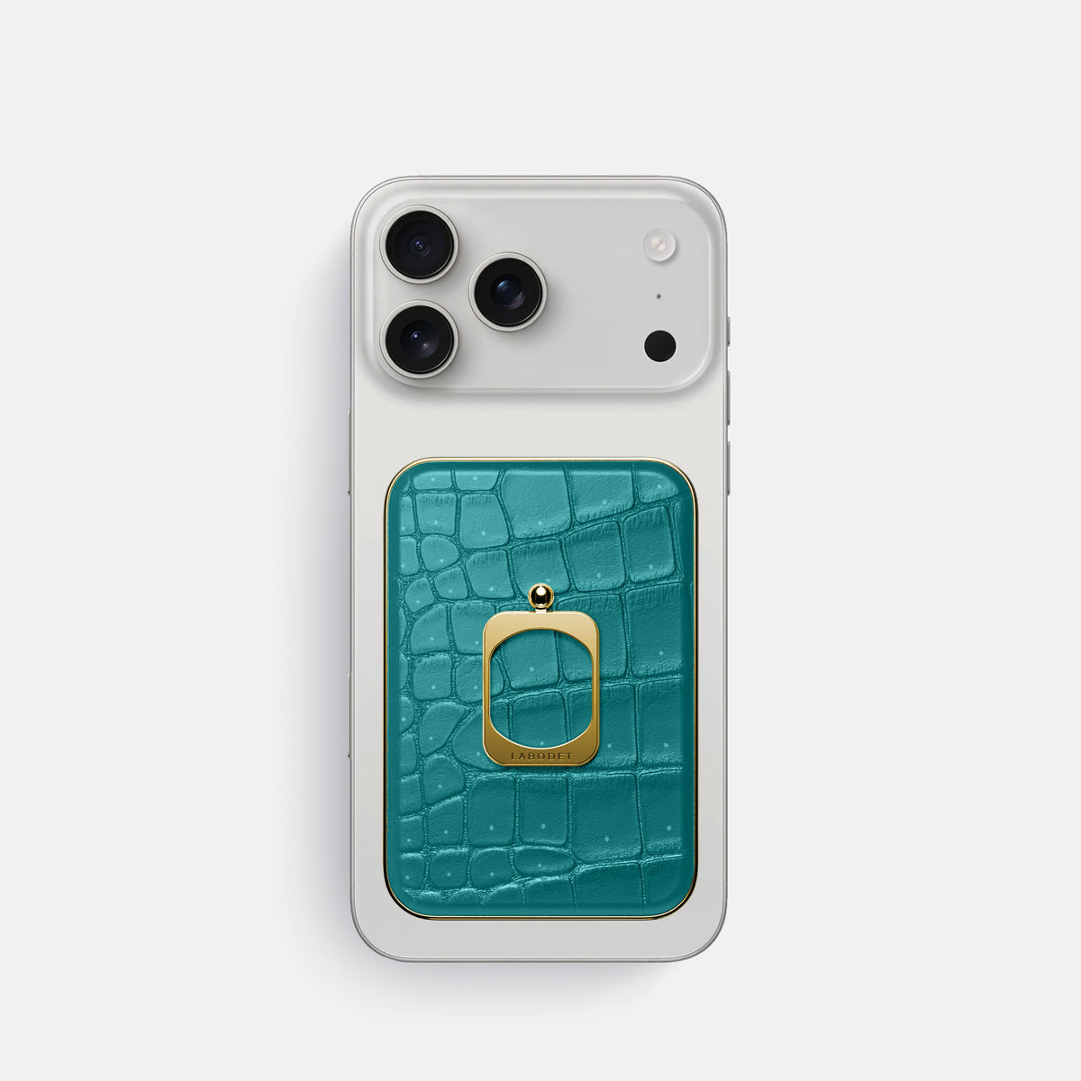 MagSafe Ring For iPhone 17 Pro In Porosus Crocodile -2 | Celadon-Gold