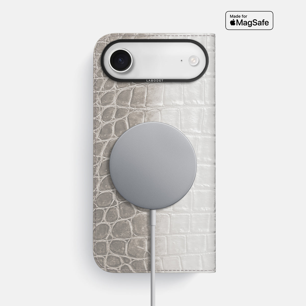 Folio Case For iPhone 17 Air In Himalayan Crocodile -3 | Grey-Black
