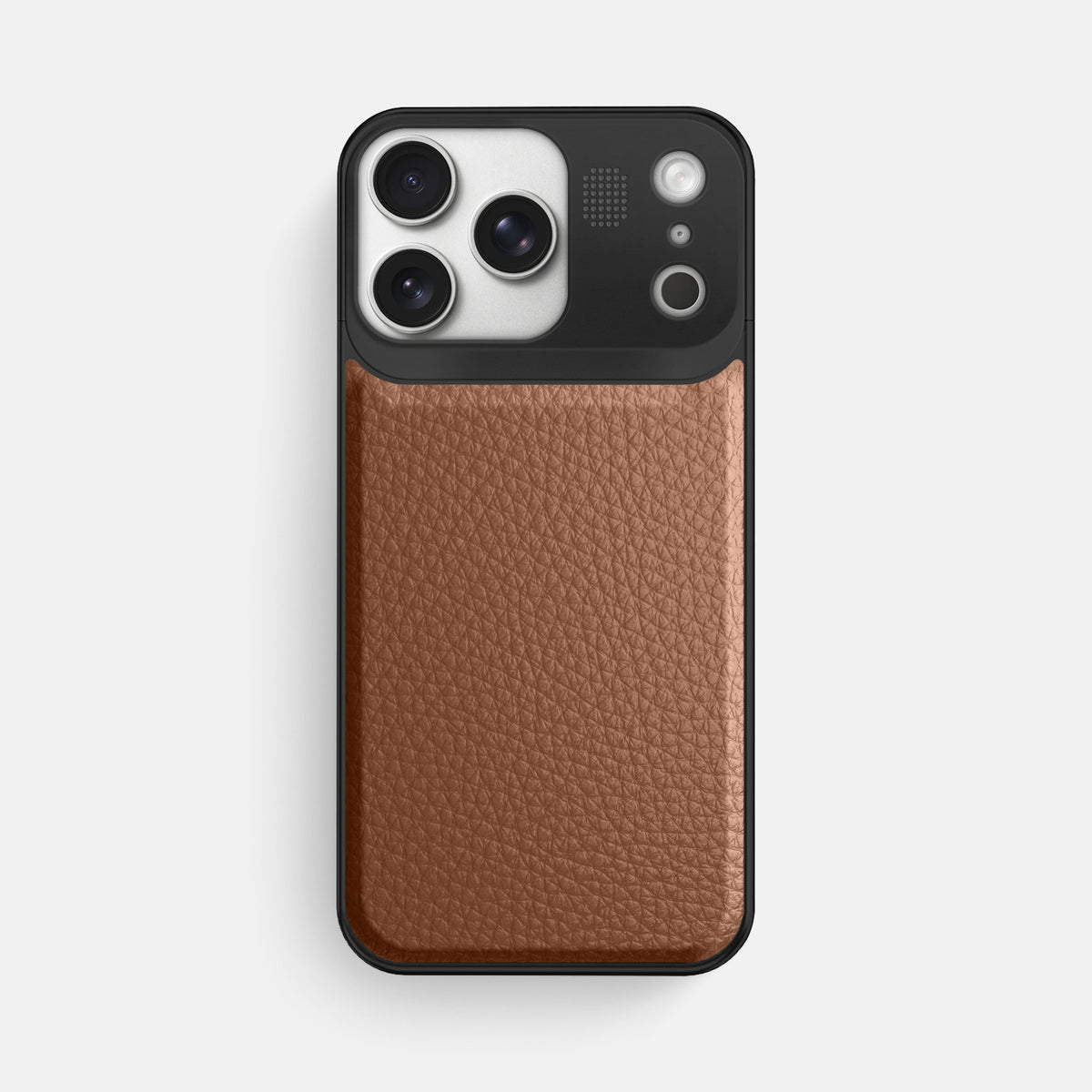 Metal Case For iPhone 17 Pro Max In Calf -1 | Caramel-Black