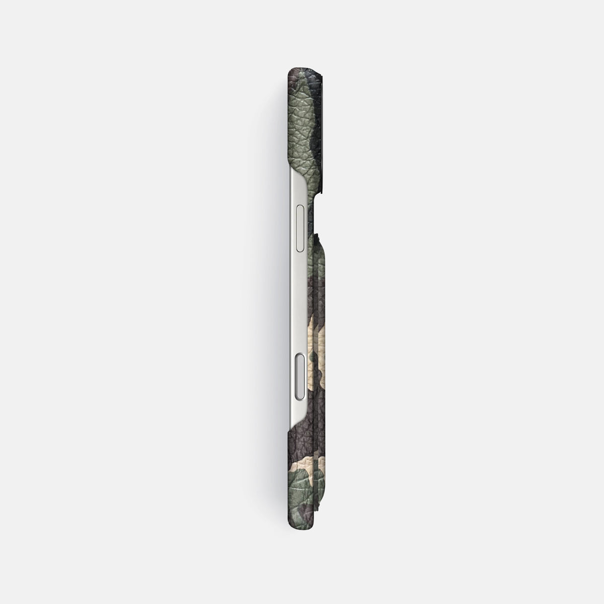 Double Card Case For iPhone 17 Pro Max In Calf -3 | Camouflage-Black
