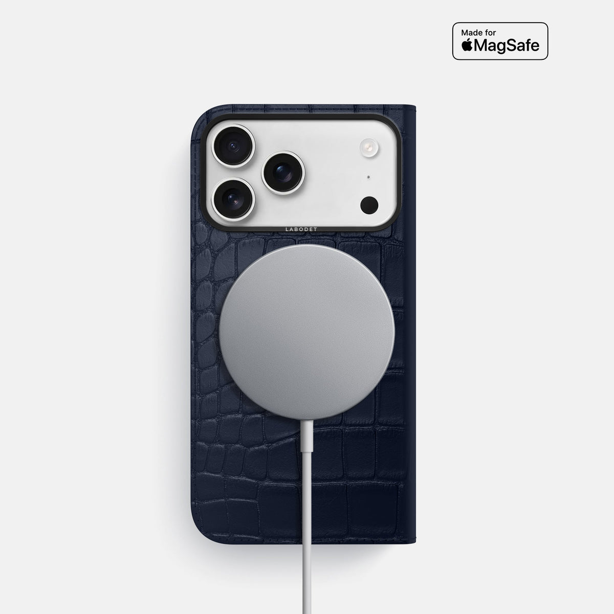Folio Case For iPhone 18 Pro In Alligator -3 | Navy-Blue-Black