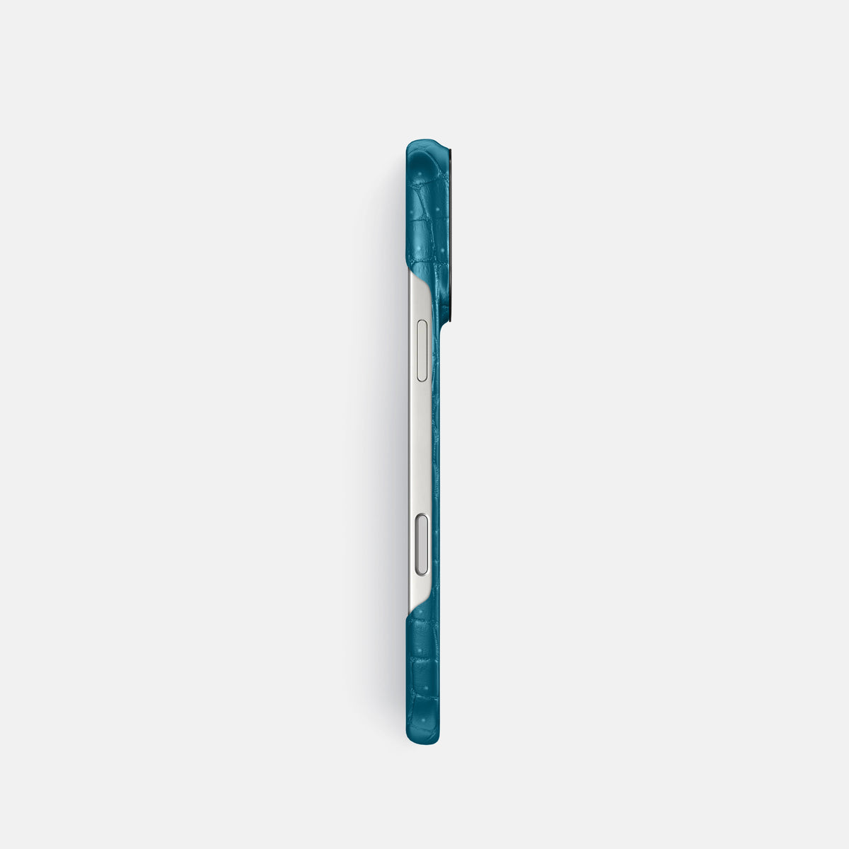Classic Case For iPhone 17 Pro In Porosus Crocodile -3 | Turquoise-Black