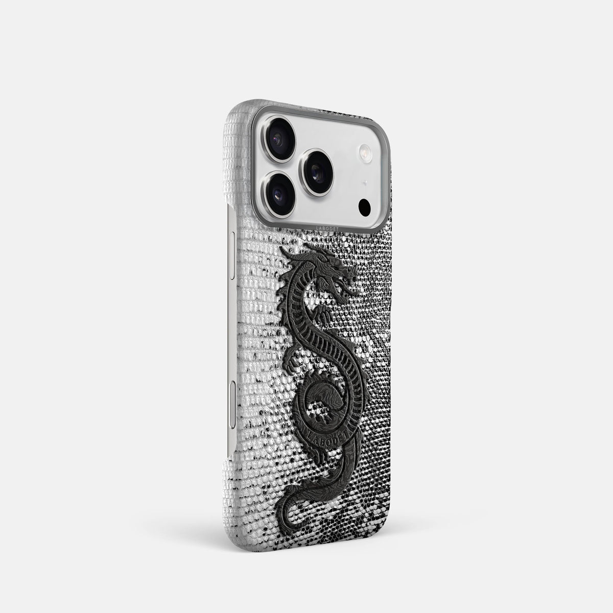 Classic Case With Carbon Dragon For iPhone 18 Pro In Himalayan Lizard -2 | Dark-Steel