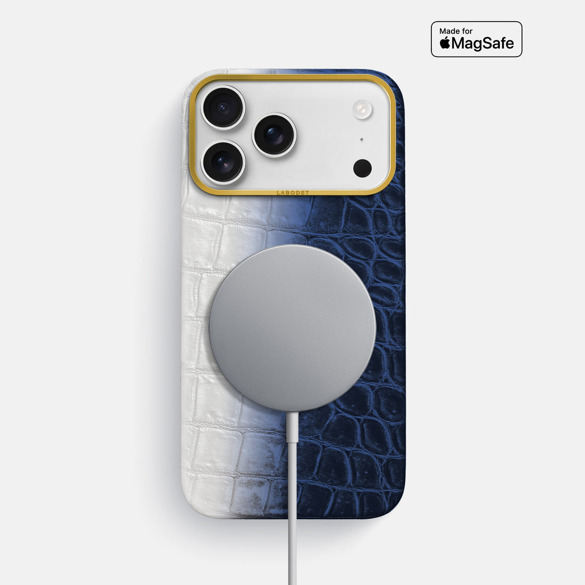 Classic Case For iPhone 17 Pro Max In Himalayan Crocodile -4 | Navy-Blue-Gold