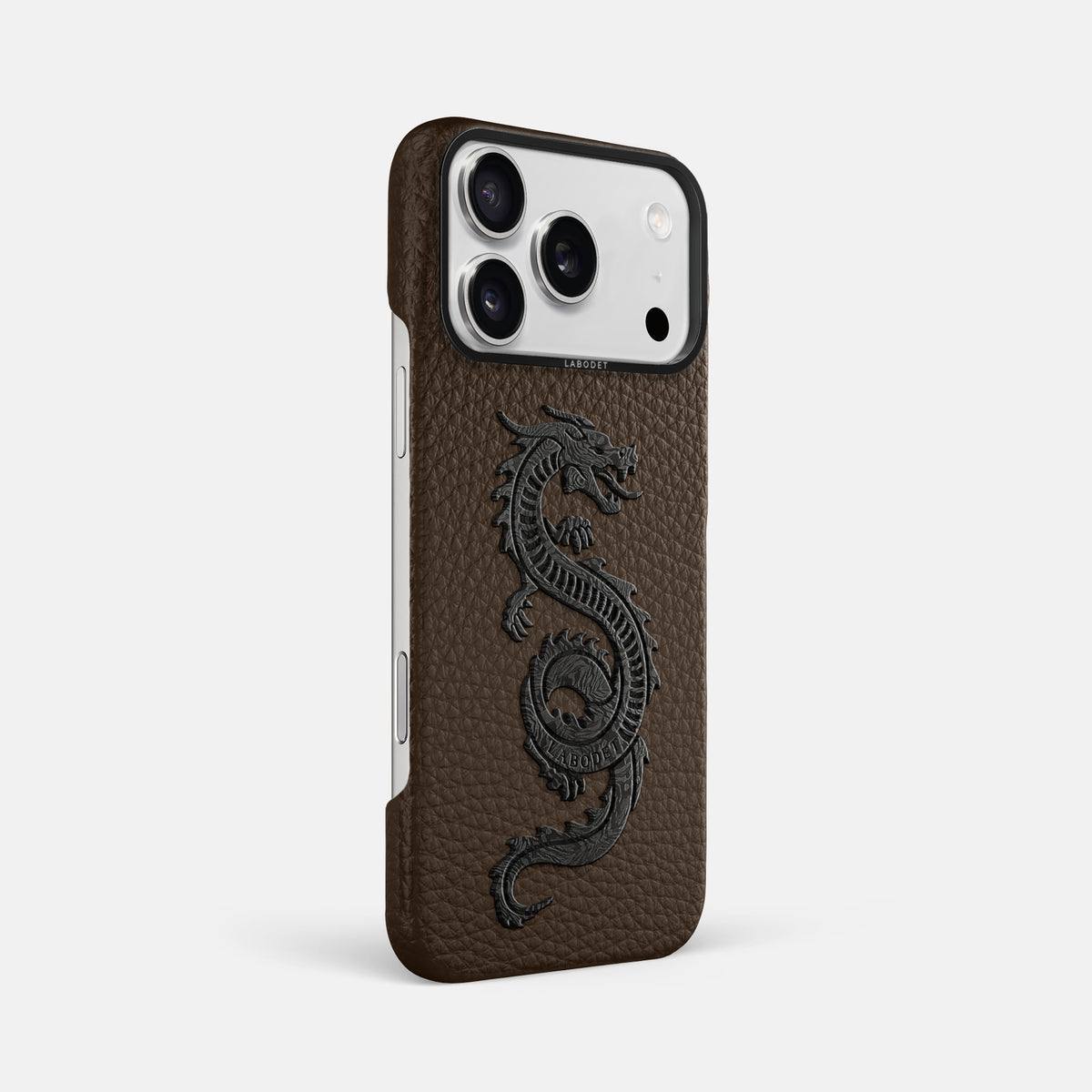 Classic Case With Carbon Dragon For iPhone 17 Pro Max In Calf -2 | Dark-Brown-Black