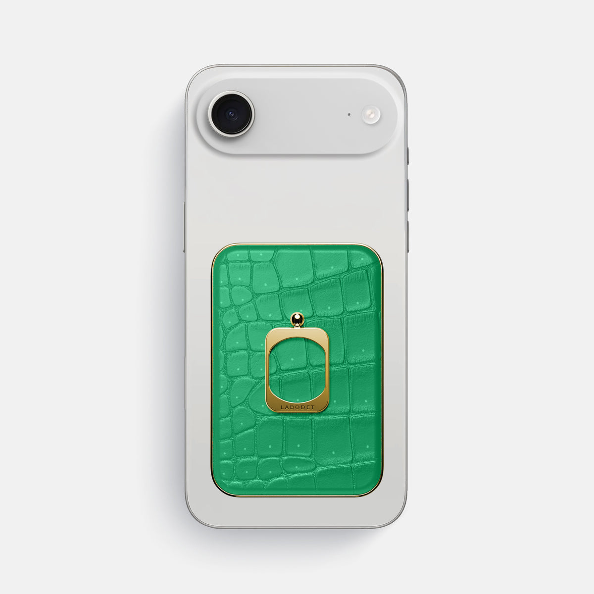 MagSafe Ring For iPhone 17 Air In Porosus Crocodile -2 | Cactus-Green-Gold