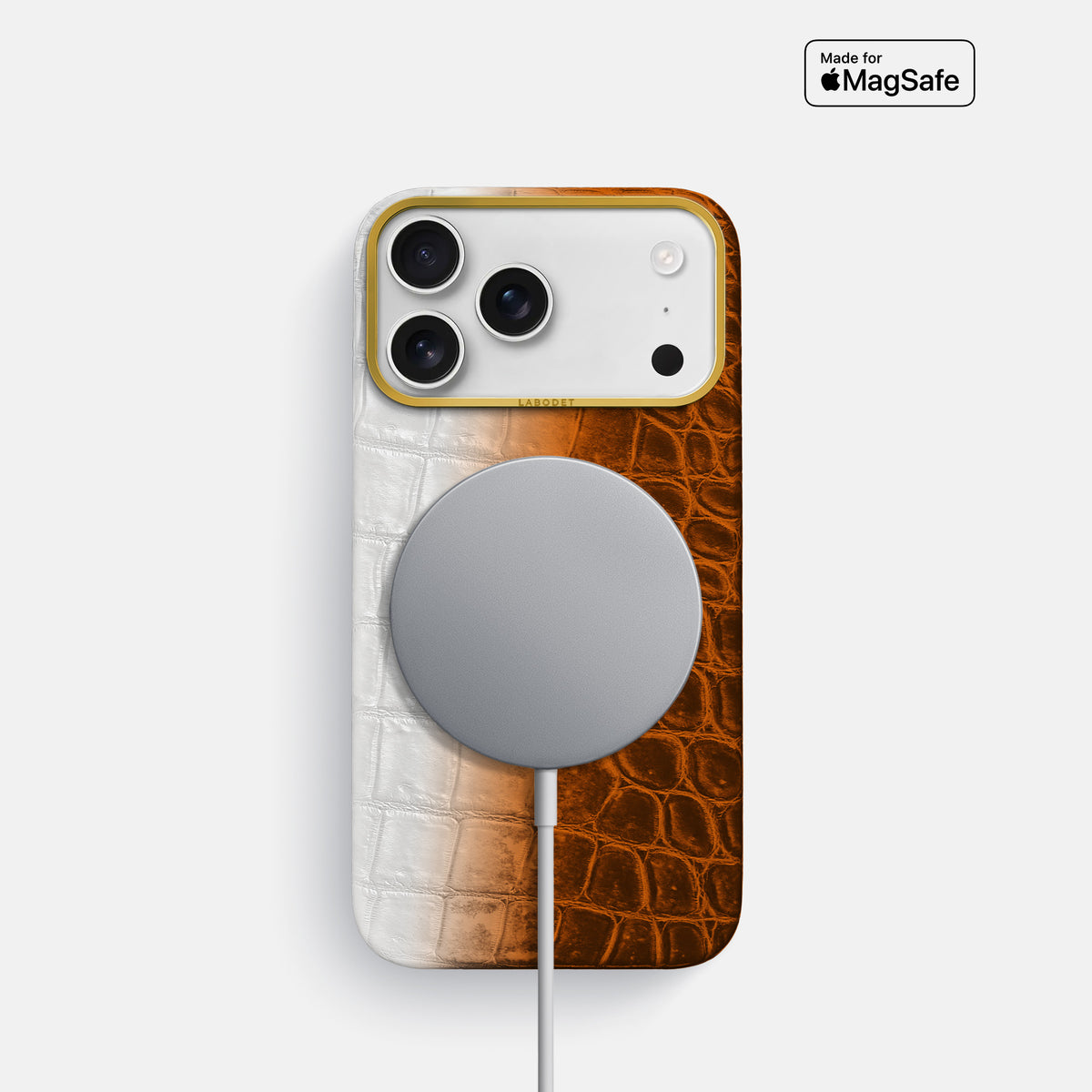 Classic Case For iPhone 17 Pro In Himalayan Crocodile -4 | Orange-Gold