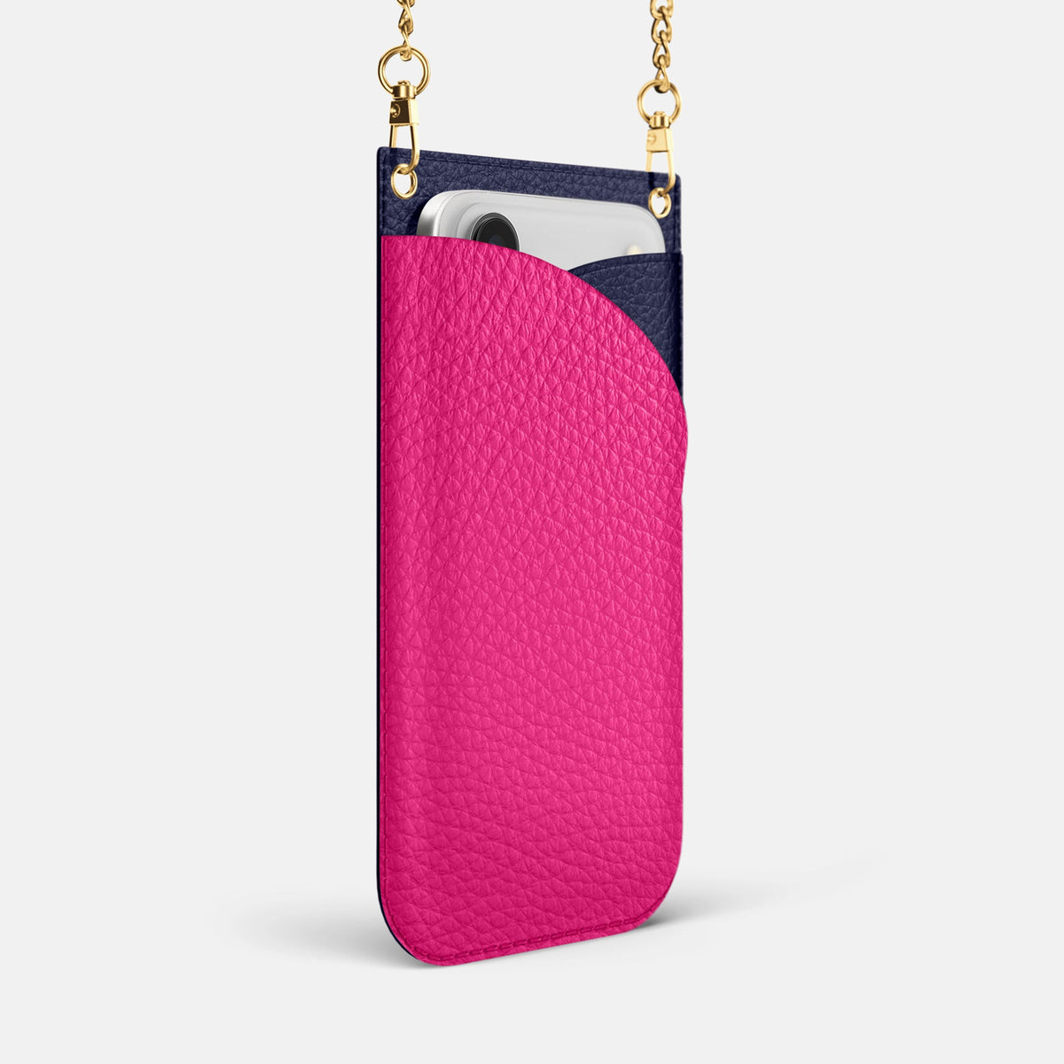 Crossbody Bag For iPhone 18 Pro Max In Calf -2 | Magenta-Gold