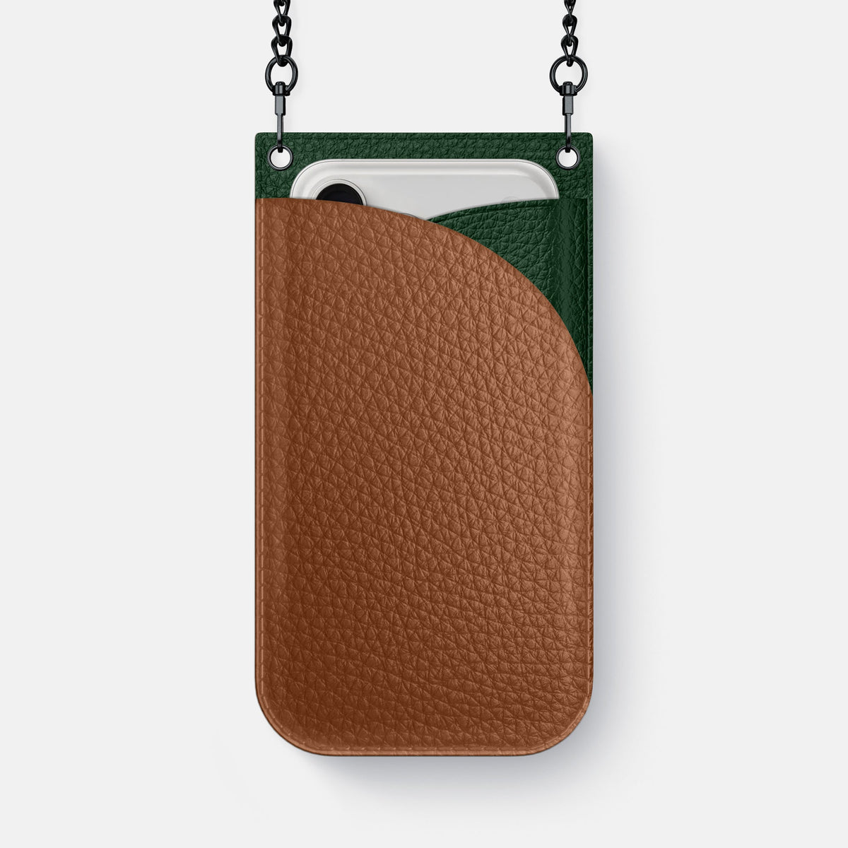 Crossbody Bag For iPhone 18 Pro Max In Calf -1 | Caramel-Black