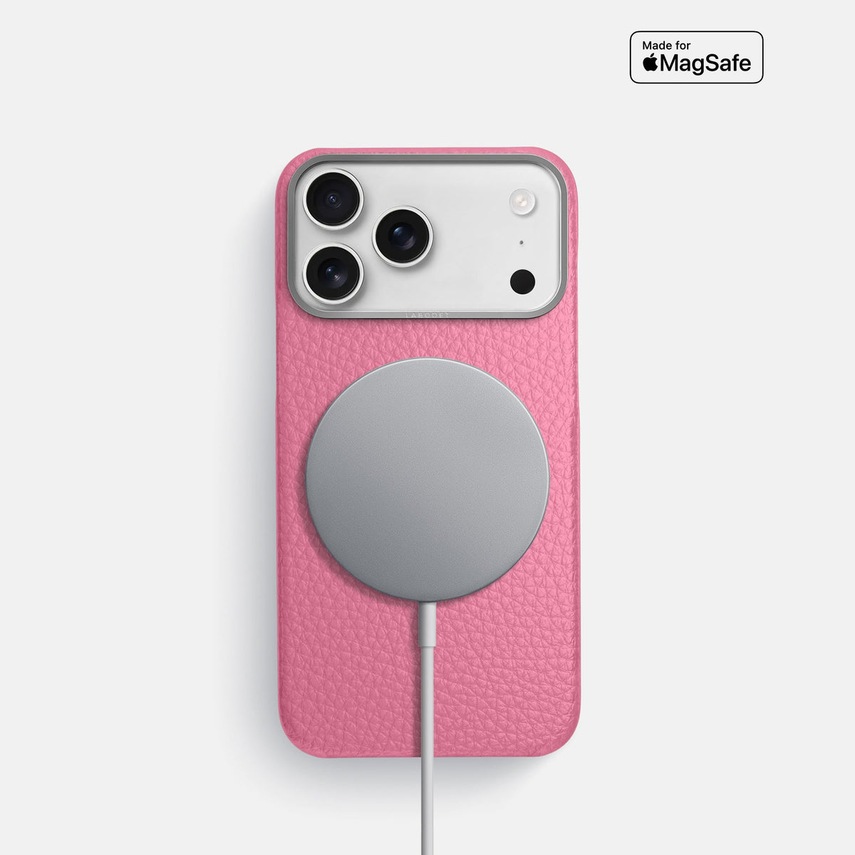 Classic Case For iPhone 18 Pro In Calf -5 | Pink-Steel