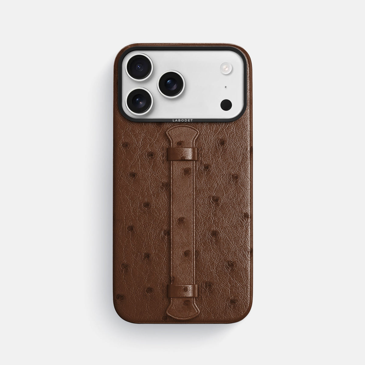Center Handle For iPhone 18 Pro Max In Ostrich -1 | Chocolate-Black
