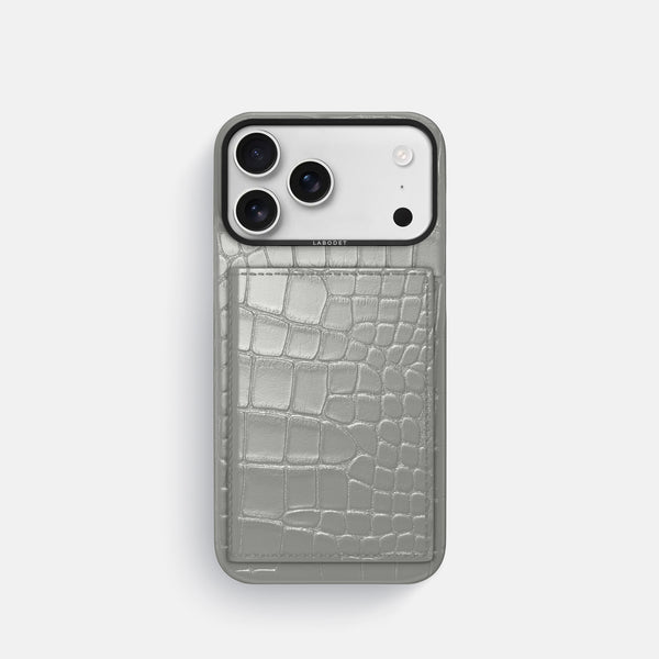 Bi-Fold Case For iPhone 17 Pro In Metallic Alligator
