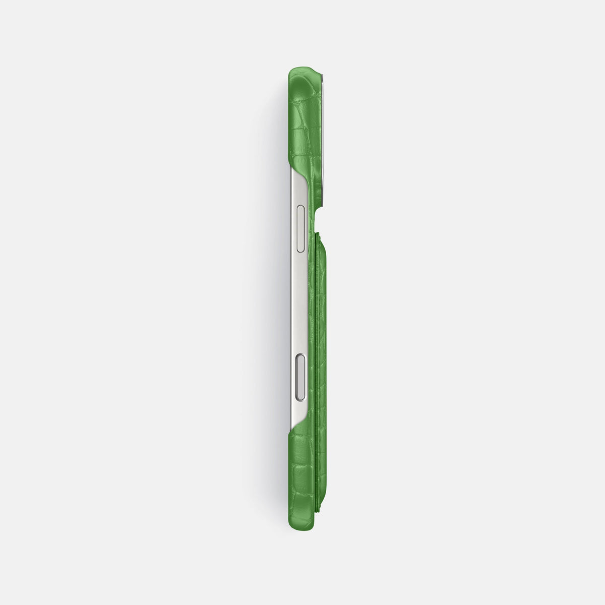 Double Card Case For iPhone 18 Pro Max In Alligator -3 | Apple-Green-Steel