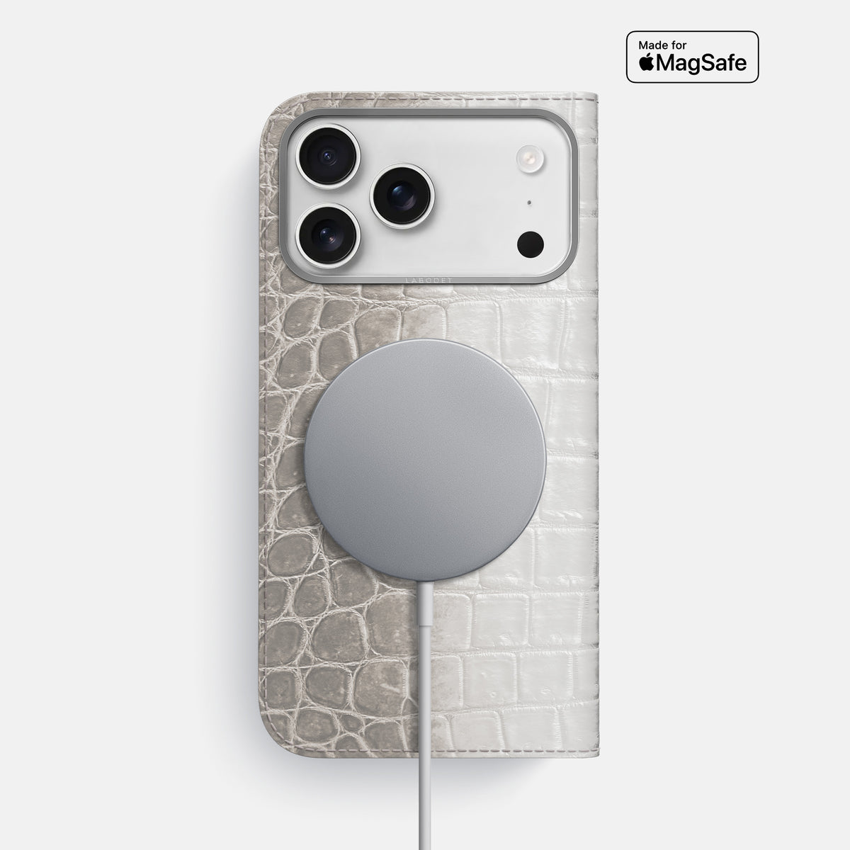 Folio Case For iPhone 17 Pro Max In Himalayan Crocodile -3 | Grey-Steel