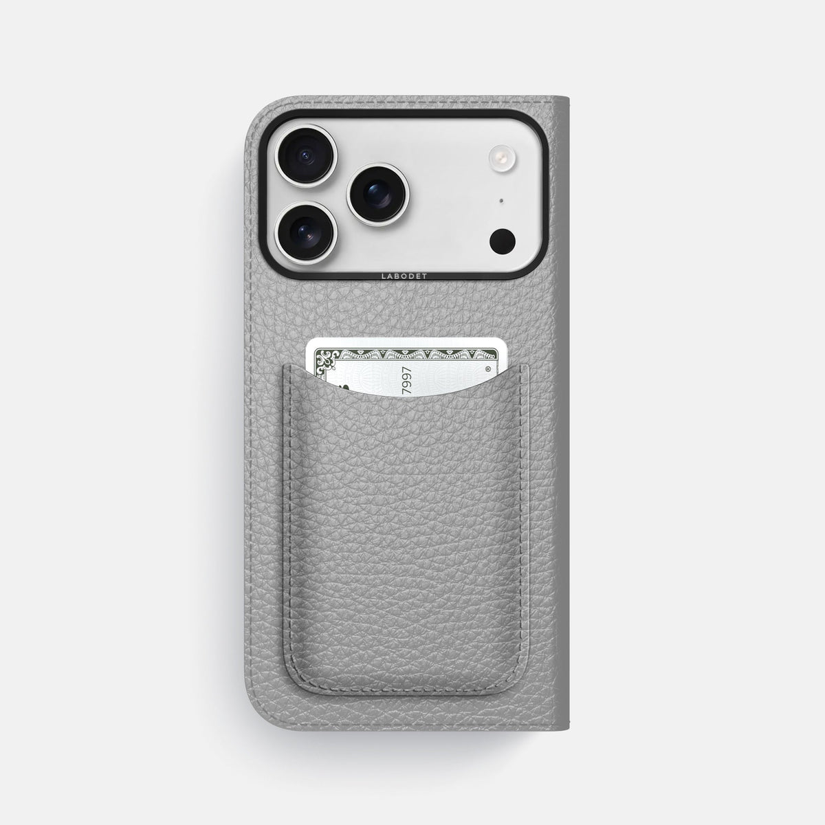 Folio Case with Card For iPhone 18 Pro Max In Calf -3 | Nuage-Black