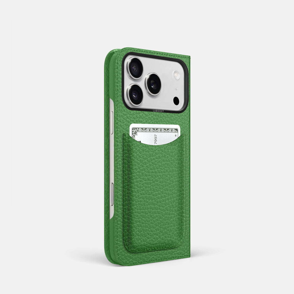 Folio Case with Card For iPhone 18 Pro In Calf -1 | Herb-Black