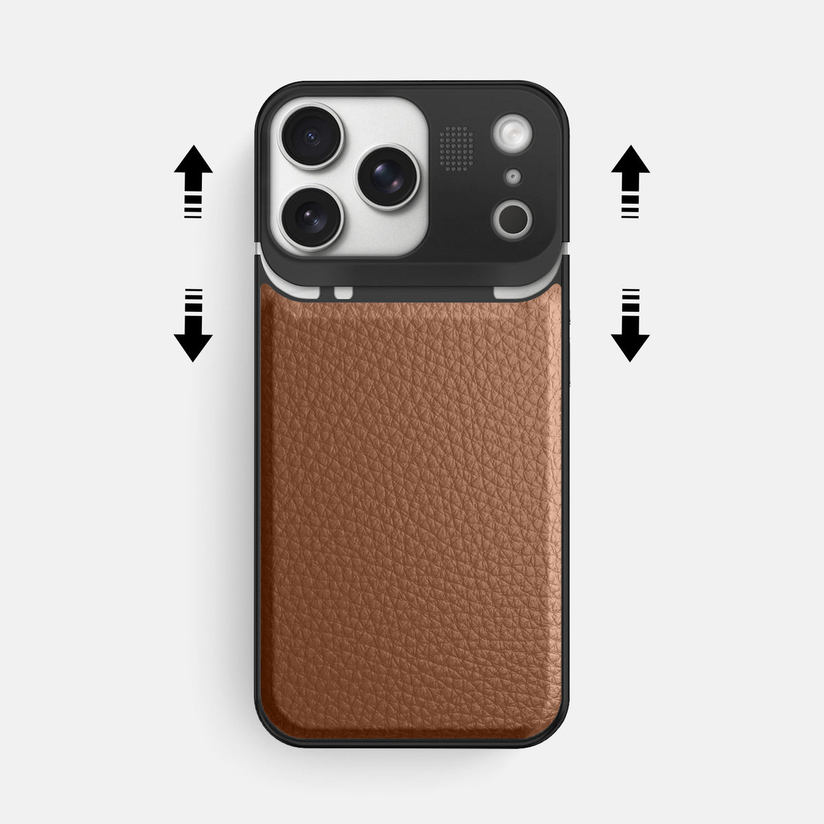 Metal Case For iPhone 17 Pro Max In Calf -2 | Caramel-Black