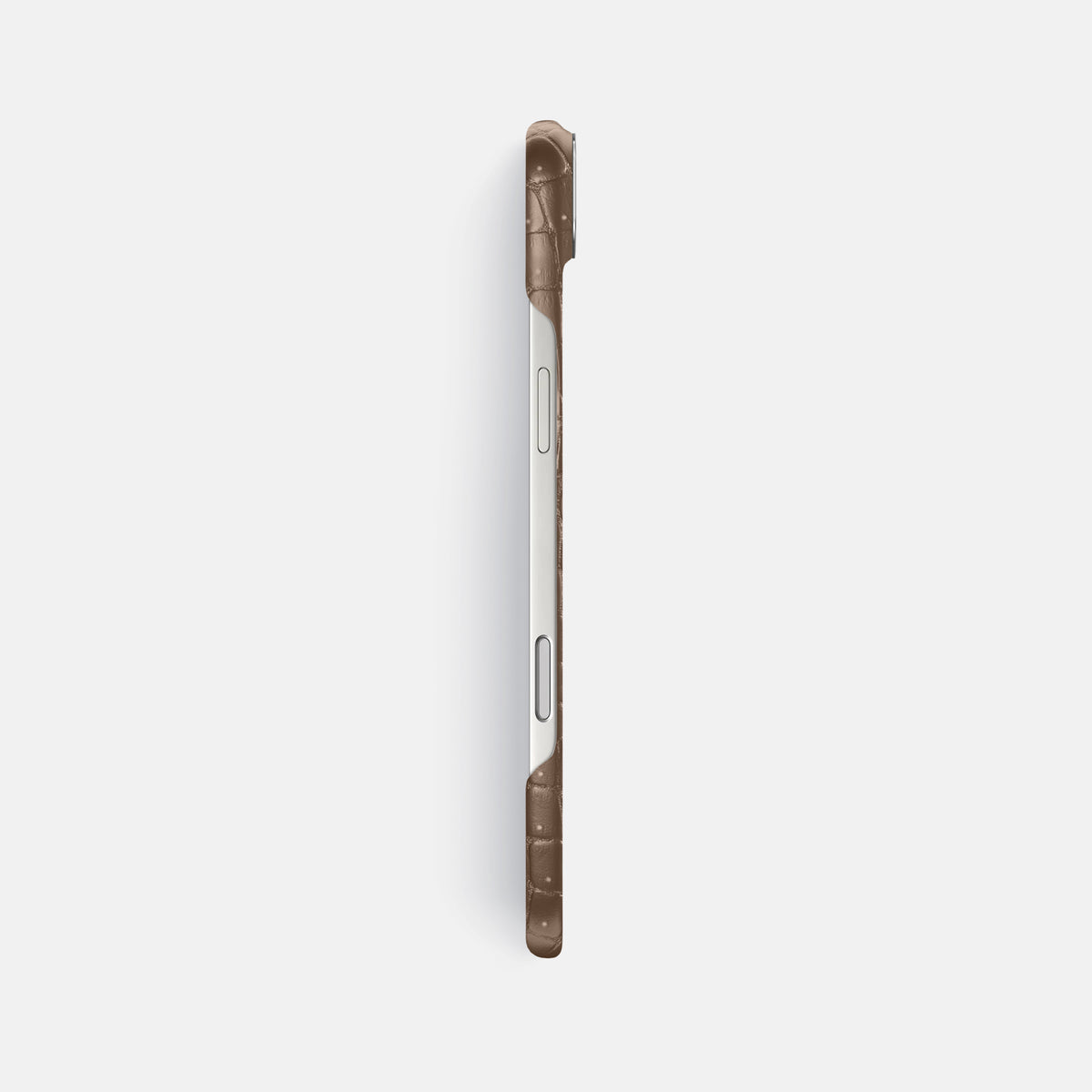 Classic Case For iPhone 17 Air In Porosus Crocodile -3 | Fur-Brown-Steel