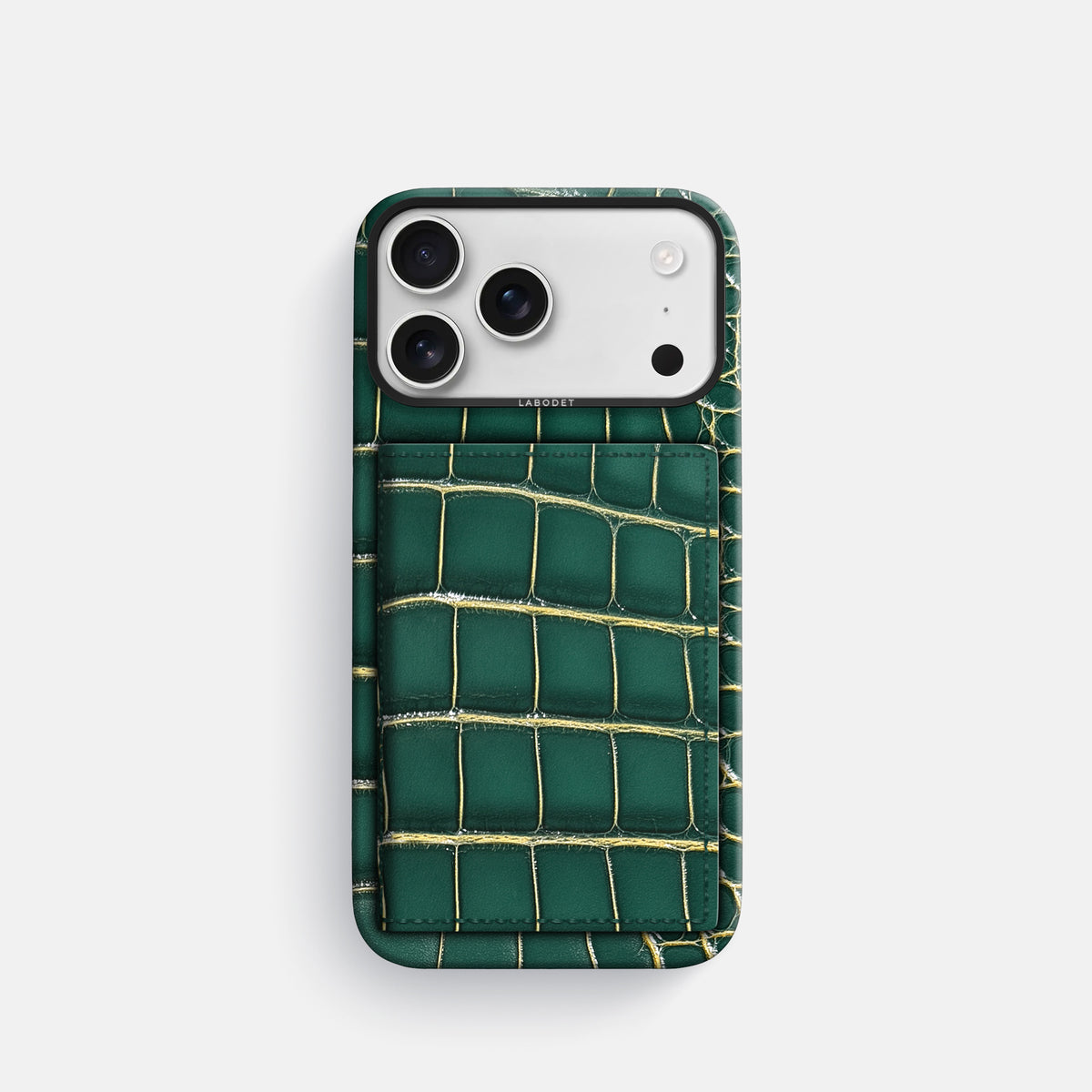 Bi-Fold Case For iPhone 17 Pro In Patina Alligator -1 | Cambridge-Black