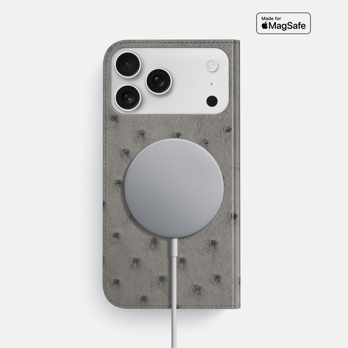 Folio Slim Case For iPhone 17 Pro Max In Ostrich -3 | Grey