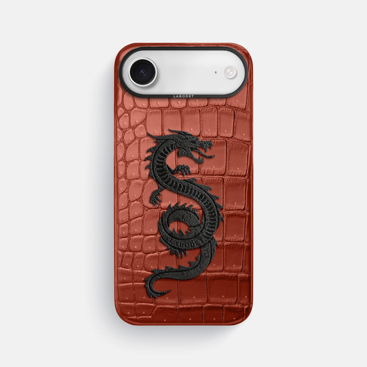 Classic Case With Carbon Dragon For iPhone 17 Air In Porosus Crocodile -1 | Mahogany-Brown-Black