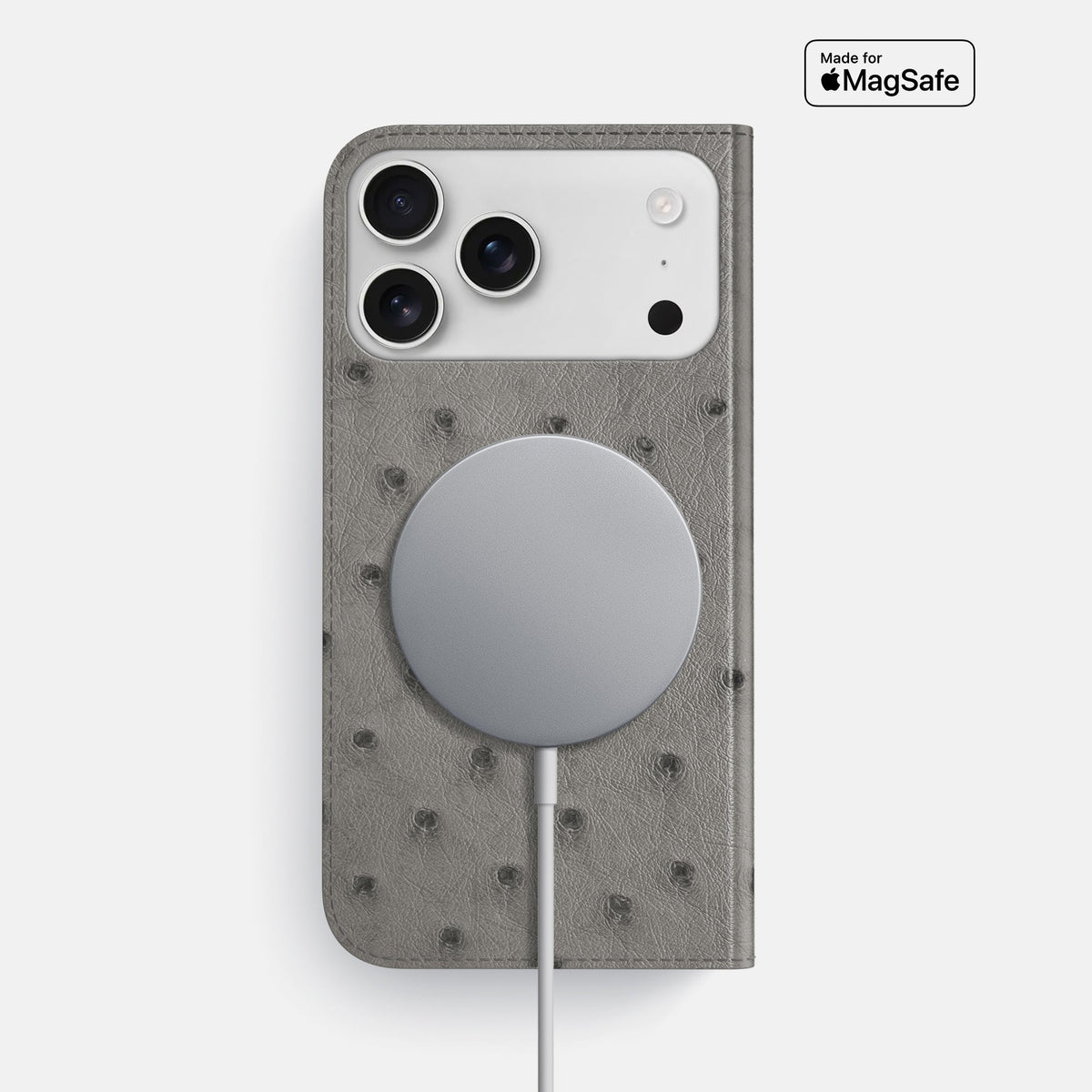 Folio Slim Case For iPhone 18 Pro Max In Ostrich -3 | Grey