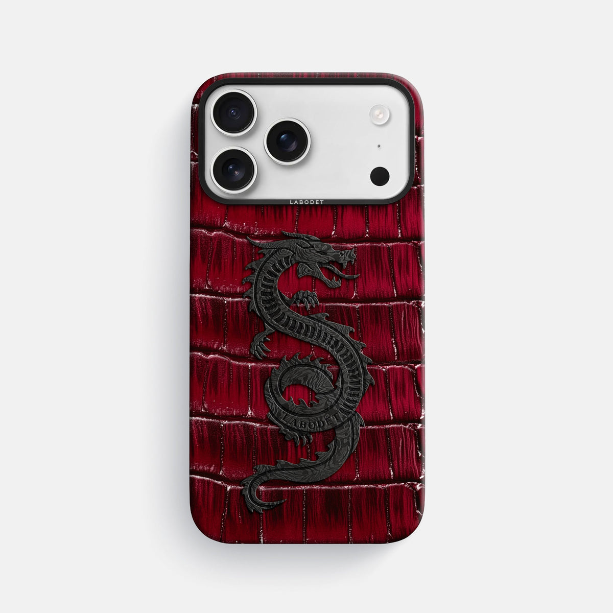Classic Case With Carbon Dragon For iPhone 18 Pro Max In Patina Alligator -1 | Havana-Burgundy-Black
