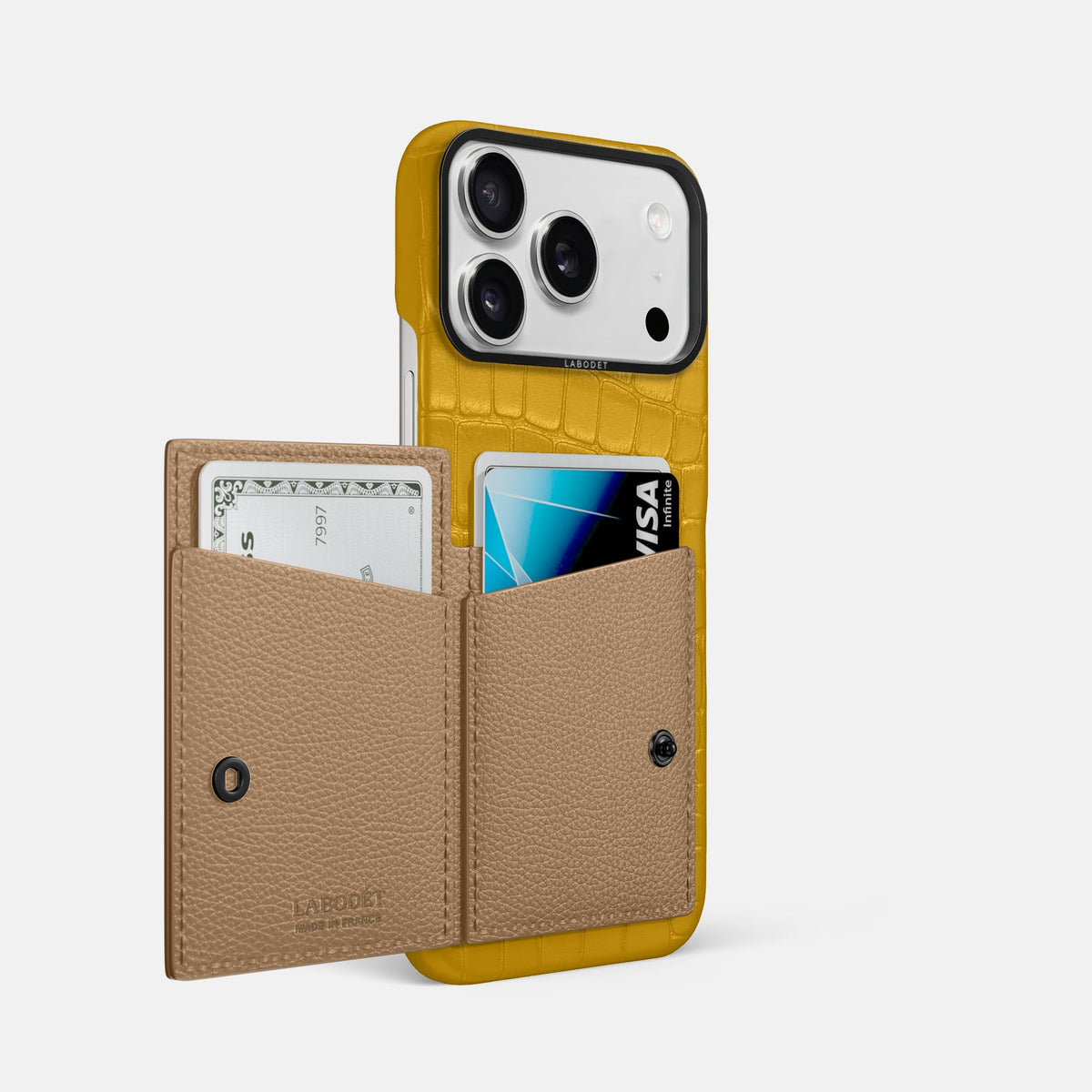Bi-Fold Case For iPhone 18 Pro Max In Alligator -2 | Yellow-Black