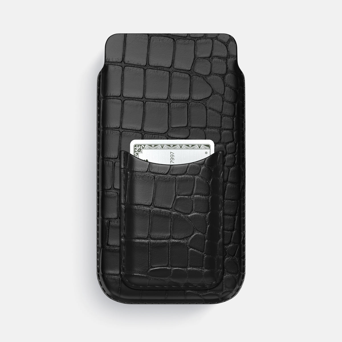 Pouch Card Case For iPhone 17 Pro Max In Alligator -1 | Black