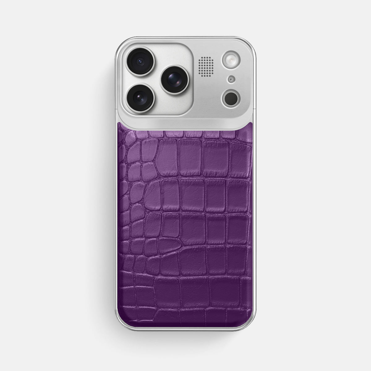 Metal Case For iPhone 17 Pro Max In Alligator -1 | Purple-Steel
